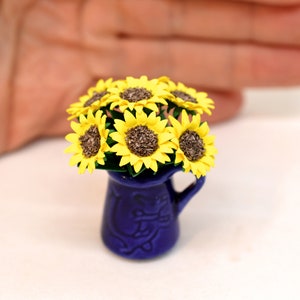 7 Miniature Sunflowers Kit Sunflower Flowers 1:12 Scale Dolls House Garden Shed Pot Plants Little Snowdrop Shop