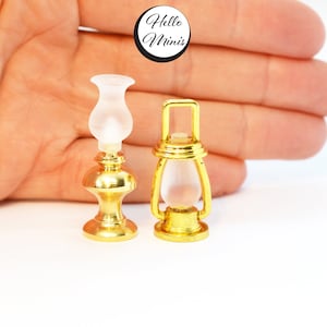 Miniature Brass Lantern or Oil Lamp Witch Wizard Potion Potions 1:12 Scale Dolls House Halloween Decoration