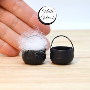 Miniature High Quality Metal Cauldron Witch Wizard Potion Potions 1:12 Scale Dolls House Halloween Decoration