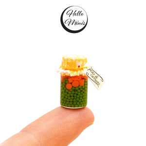 1 x Miniatur Pickles Obstdosen Obst 1:12 Maßstab Gläser Eingemachtes Eingemachtes Gemüse konservieren Puppenhaus Hello Minis HelloMinis Bild 5