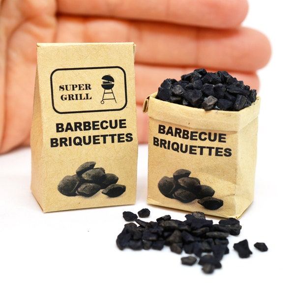 Miniature Barbecue Briquettes Coal 1:12 Scale Dolls House Garden Shed Pot Plant Meat Beef Snowdrops Crocuses Flowers