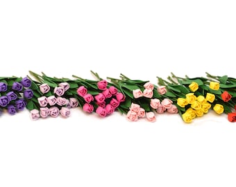 12 Miniatur-Tulpen-Set, Blumen, Maßstab 1:12, Puppenhaus, Zimmerpflanze, Gartenschuppen, Topfpflanzen, kleiner Schneeglöckchen-Shop