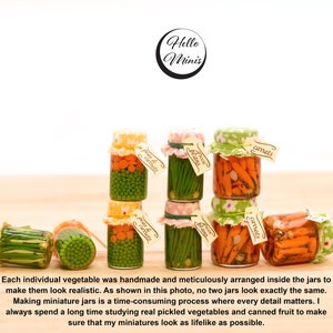 1 x Miniatur Pickles Obstdosen Obst 1:12 Maßstab Gläser Eingemachtes Eingemachtes Gemüse konservieren Puppenhaus Hello Minis HelloMinis Bild 3