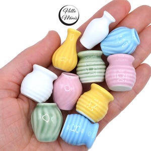 Miniature Ceramic Vase Flower Vase 1:12 Scale Dolls House Garden Shed Pot Plant Plants Pot Flowers