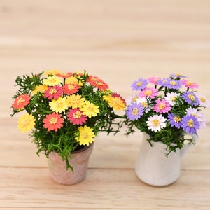 Autumn 12 Miniature Daisies Kit Daisy Flowers 1:12 Scale Dolls House Garden Shed Pot Plants Little Snowdrop Shop