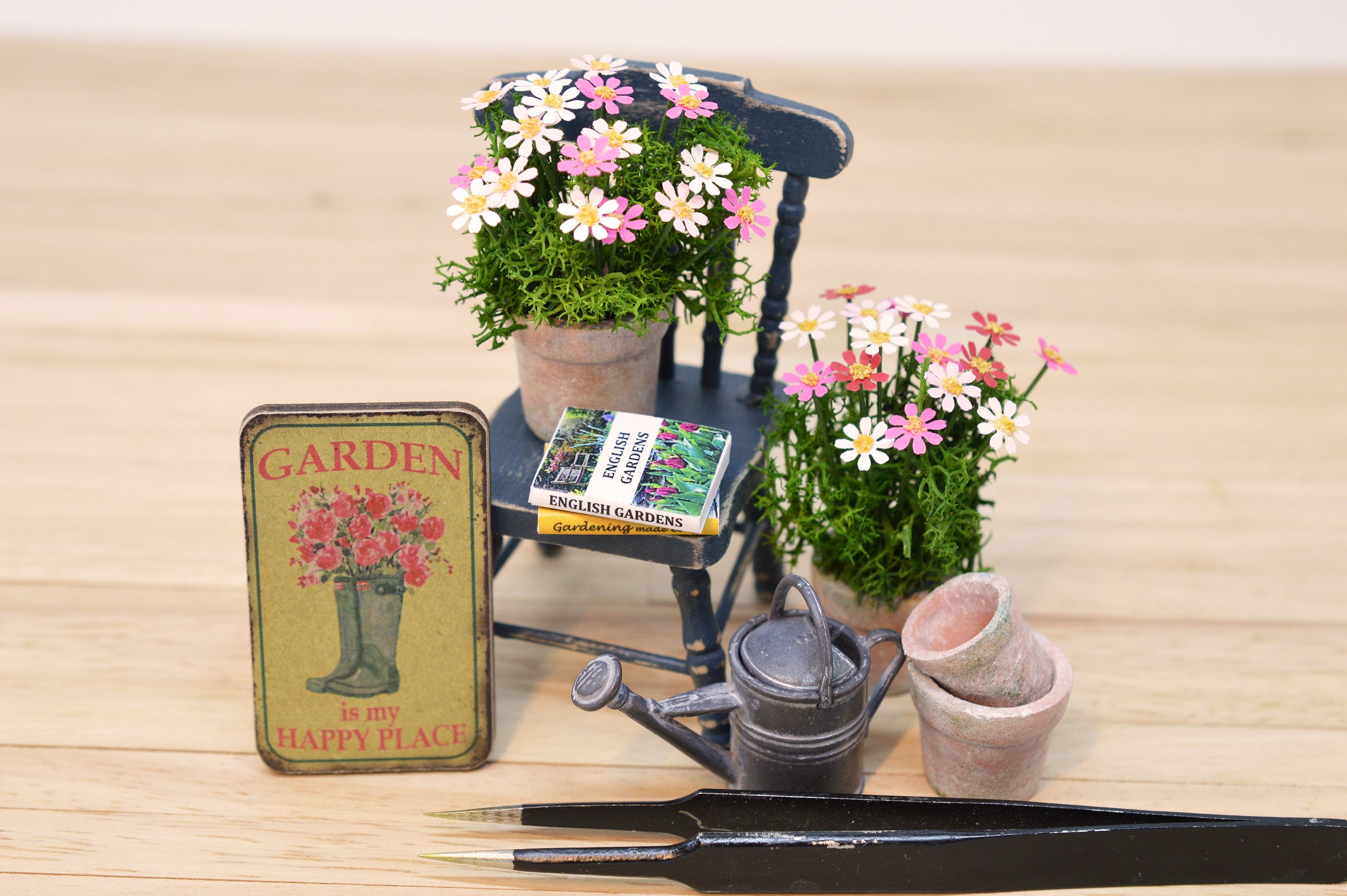 12 Miniature Cosmos Flowers Kit Flower 1:12 Scale Dolls House Garden Shed  Pot Plants Little Snowdrop Shop 