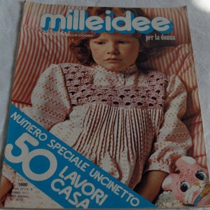 Vintage magazine Milleidee June 1977, on knitting, embroidery, fashion ideas, women's work and to decorate the house. image 1