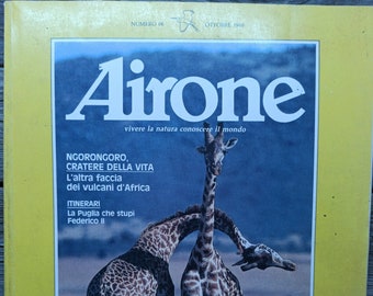 Rivista Vintage Italiana "Airone" n. 66 Ottobre 1986, su natura, scienza, arte (mancano alcune pagine!) - pagine di riviste vintage italiane