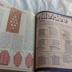 Vintage magazine Milleidee May 1985, on knitting, embroidery, fashion ideas, women's work and to decorate the house. image 9