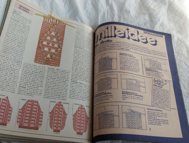 Vintage magazine Milleidee May 1985, on knitting, embroidery, fashion ideas, women's work and to decorate the house. image 9