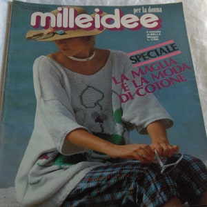 Vintage magazine Milleidee May 1985, on knitting, embroidery, fashion ideas, women's work and to decorate the house. image 1