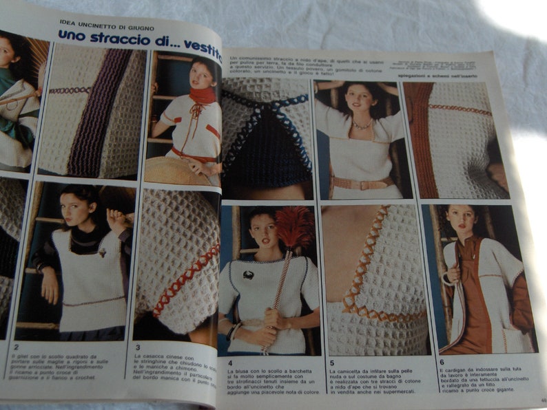 Vintage magazine Milleidee June 1977, on knitting, embroidery, fashion ideas, women's work and to decorate the house. image 6