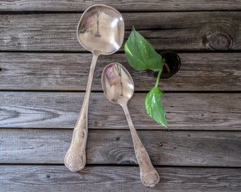 Vintage Service Cutlery Set: Ladle and Serving Spoon