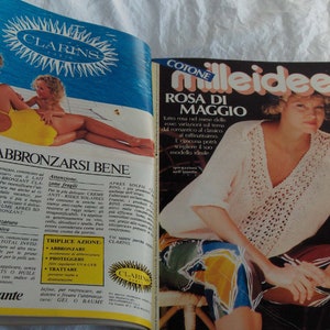 Vintage magazine Milleidee May 1985, on knitting, embroidery, fashion ideas, women's work and to decorate the house. image 4