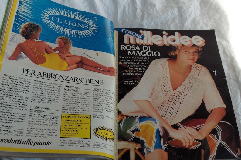 Vintage magazine Milleidee May 1985, on knitting, embroidery, fashion ideas, women's work and to decorate the house. image 4