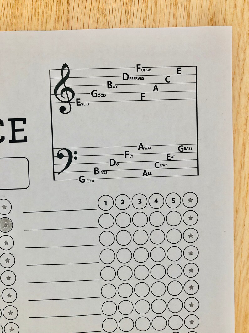 Piano Practice Chart Printable Digital Download - Etsy