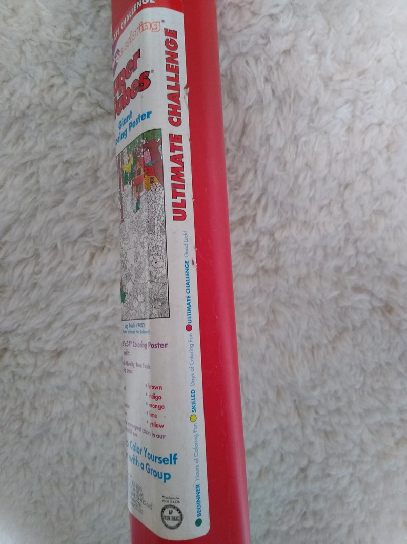 CLEARANCE SUPER TUBES Giant Coloring Poster and Marking Etsy