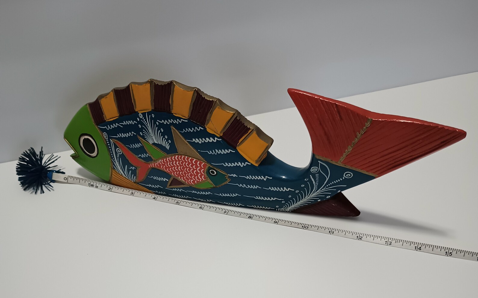 Vintage Folk Art Wooden Fish Etsy