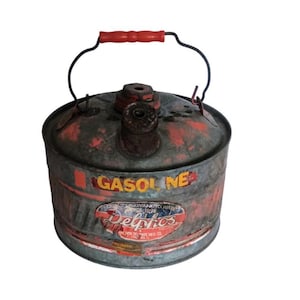 Delphos 9,46 liter gegalvaniseerd gasfles uit het midden van de eeuw!