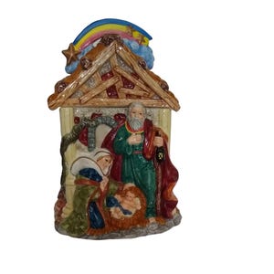 Vintage Christmas Nativity Cookie Jar!