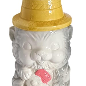 Large 1960's Kitty Cat with Top Hat Ceramic Cookie Jar!