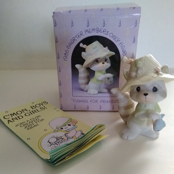 Precious Moments "Fishing for Friends" Porcelain Figurine!