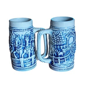 2 Vintage brasilianische Keramik Bierkrüge!
