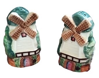 Mid-Century Windmill Salt and Pepper Shakers - Made in Japan