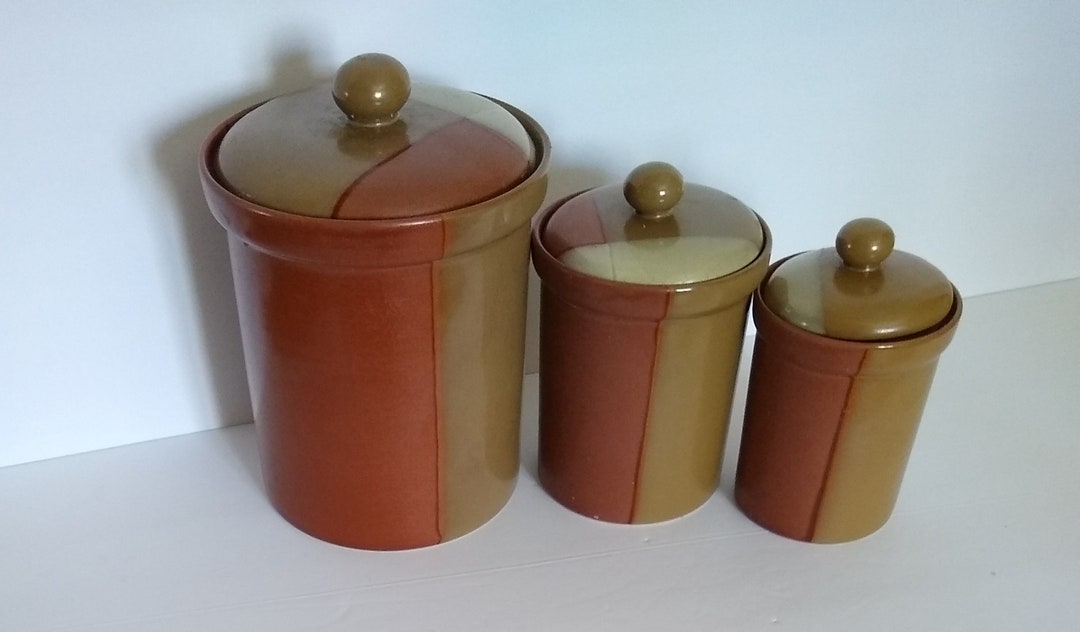 3 Sango Stoneware Canisters!