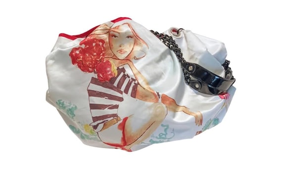 Vintage DSW Double Sided Satin Hobo Shoulder Bag! New Zealand