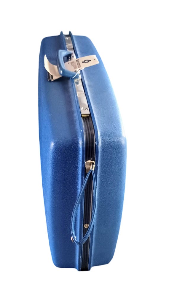 Large 1981 Samsonite Blue Hardshell 'Survivor' Su… - image 4