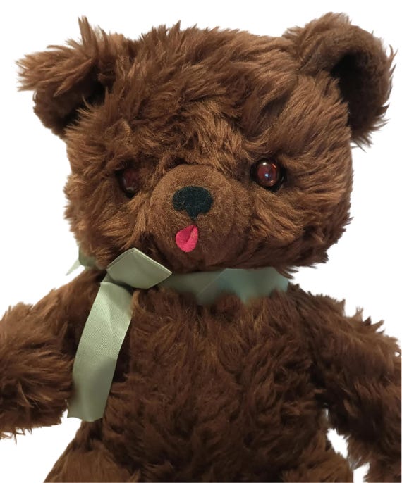 Rare Vintage Rushton Plush Rubber Face Crying Sad Brown Bear