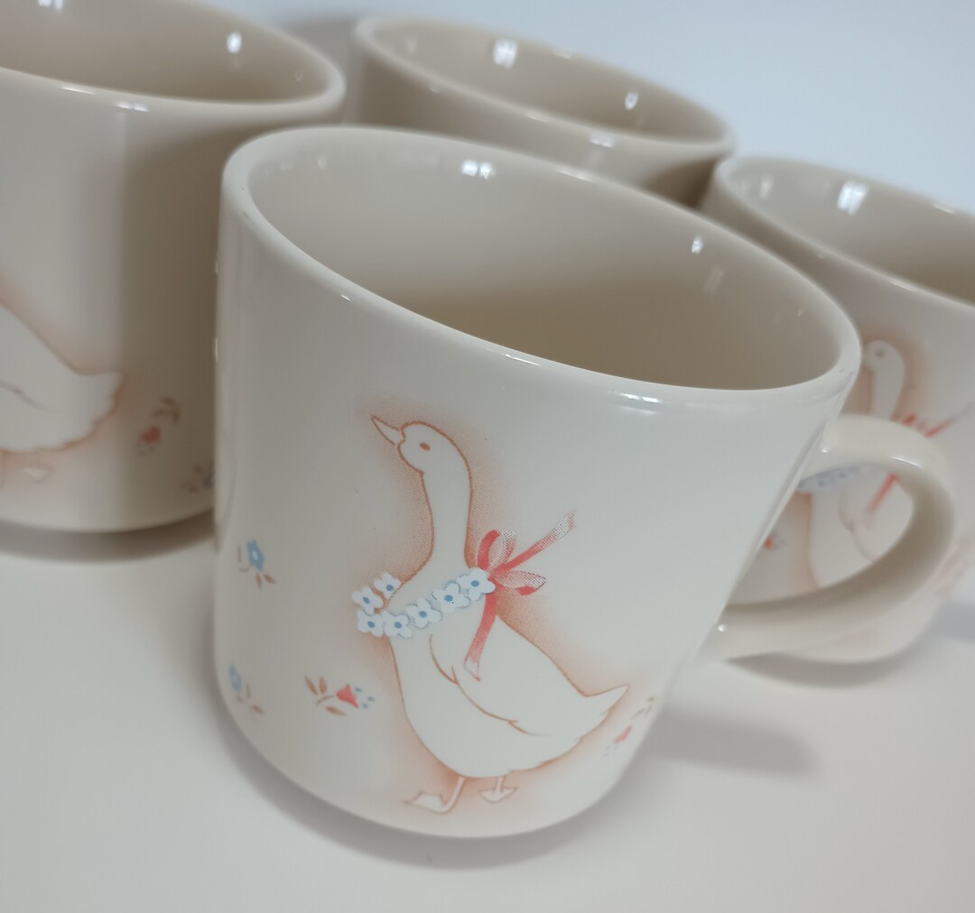 Set of 4 Corelle Promenade Goose Coffee Cups Etsy