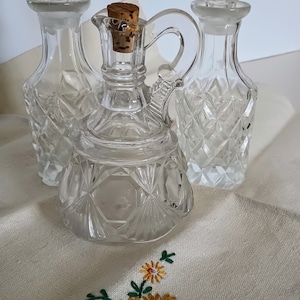 ¡3 botellas vintage de vidrio para aceite y vinagre!
