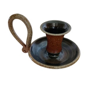 Studio Art Pottery Candle Holder with Handle!
