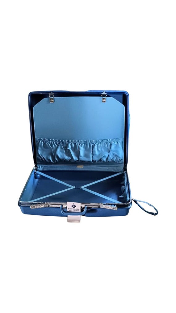 Large 1981 Samsonite Blue Hardshell 'Survivor' Su… - image 3