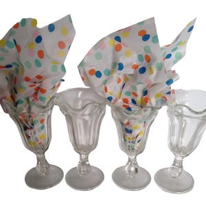 4 Vintage Ice 6" Parfait Glasses!