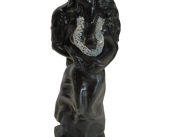 Vintage 1970 Frank Schirman Black Coral Man and Woman Sculpture - Etsy