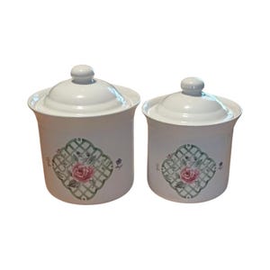 Vintage Pfaltzgraff Garden Trellis Canister Set!
