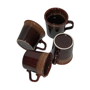 Vintage Taylor International Brown Drip Glaze Stoneware Mugs!