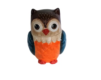 Vintage Earthenware Owl Cookie Jar!