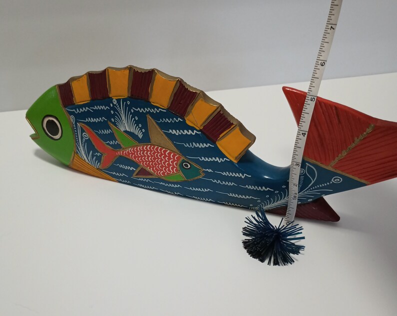 Vintage Folk Art Wooden Fish Etsy