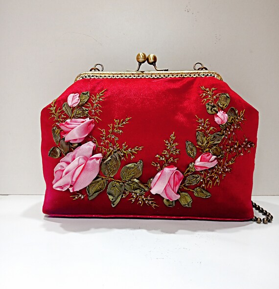 red evening bag