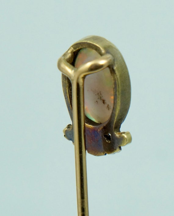 Art Nouveau 14K 1.71ct Fiery Opal Stick Pin Stick… - image 5