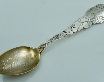 1907 Paye Baker Los Angeles California Floral Sterling Silver Souvenir Spoon Vintage Antique