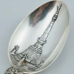 Indianapolis Indiana Sterling Souvenir Spoon Soldiers Sailors Monument Vintage