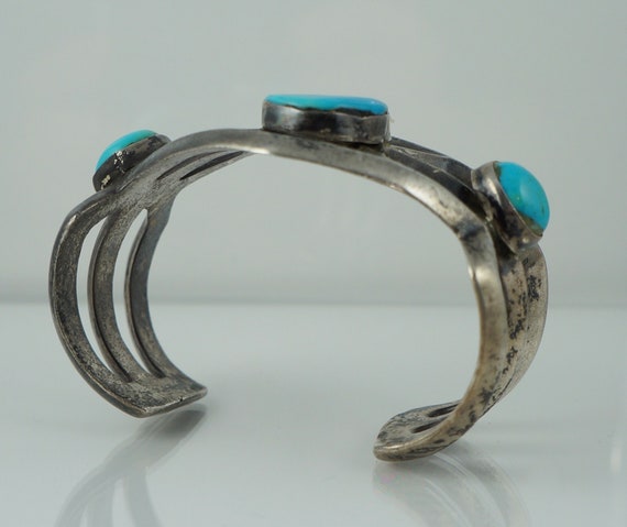 Navajo Sterling Native American Sand Cast Turquoi… - image 5