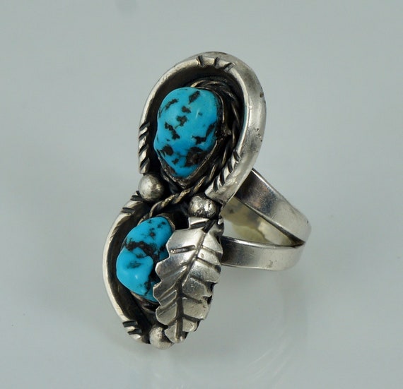 Huge And Heavy!! Vintage Navajo Turquoise Sterling Native American Jewelry Silver Ring Old Pawn Huge And Heavy!! Vintage Navajo Turquoise Sterling Native American Jewelry Silver Ring Old Pawn