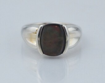 Vintage Sterling Silver Mother of Pearl / Abalone Ring Sz 6.25
