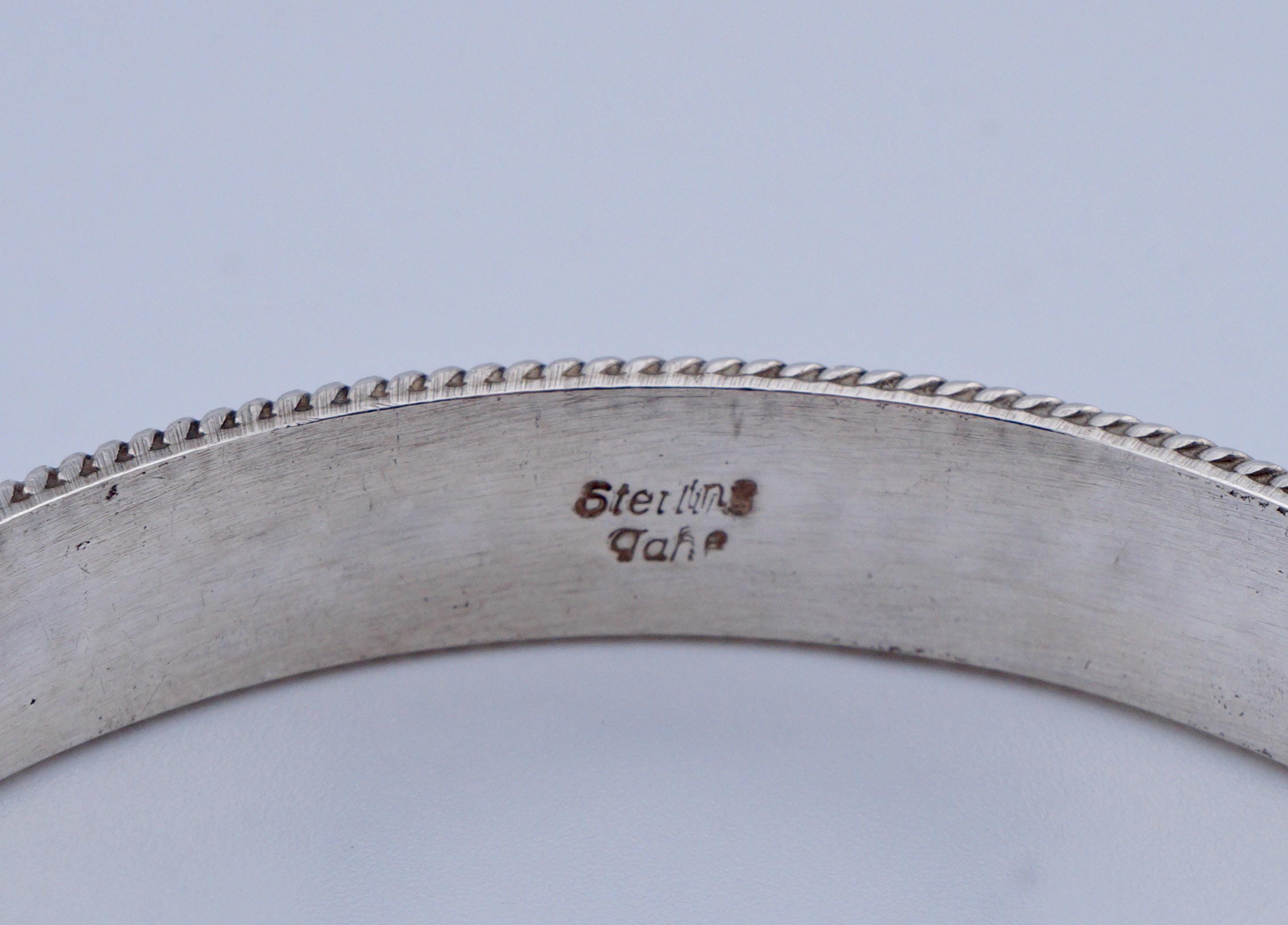 42g Vintage Navajo Sterling Silver Tahe Native American Bangle